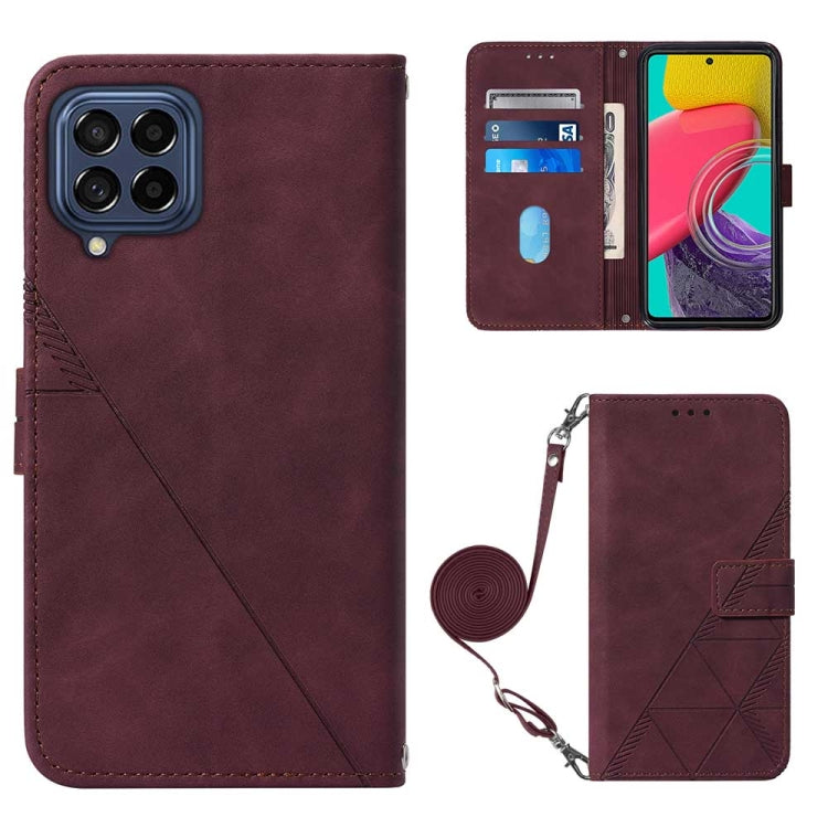 For Samsung Galaxy M33 5G Global Crossbody 3D Embossed Flip Leather Phone Case