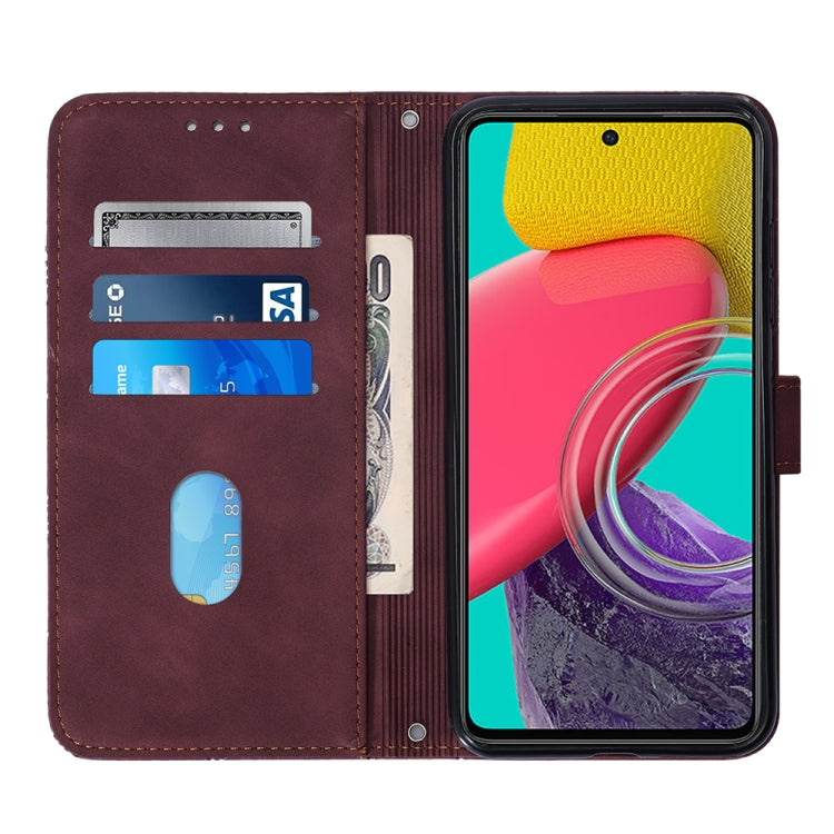 For Samsung Galaxy M33 5G Global Crossbody 3D Embossed Flip Leather Phone Case