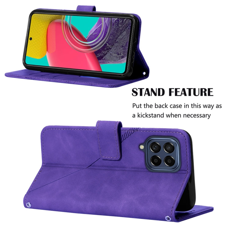 For Samsung Galaxy M33 5G Global Crossbody 3D Embossed Flip Leather Phone Case