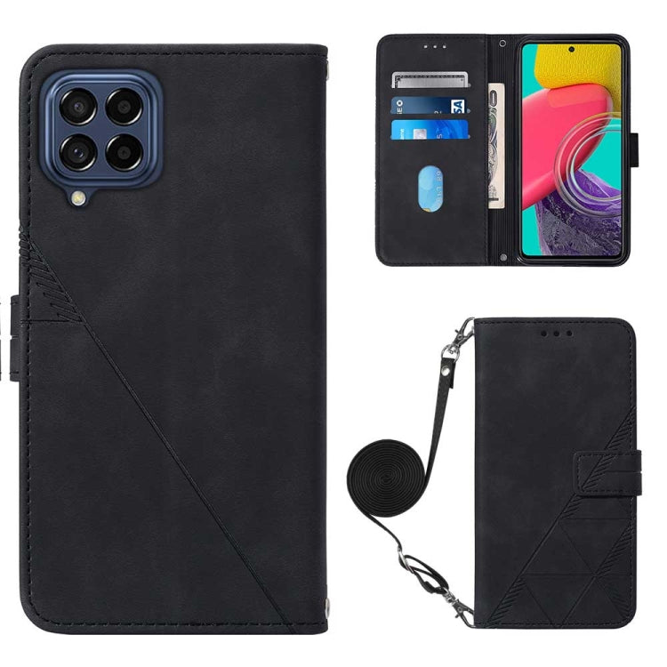 For Samsung Galaxy M33 5G Global Crossbody 3D Embossed Flip Leather Phone Case