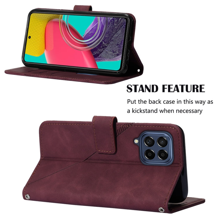 For Samsung Galaxy M53 5G Crossbody 3D Embossed Flip Leather Phone Case