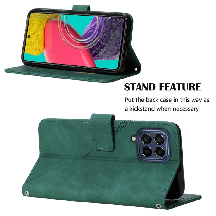 For Samsung Galaxy M53 5G Crossbody 3D Embossed Flip Leather Phone Case