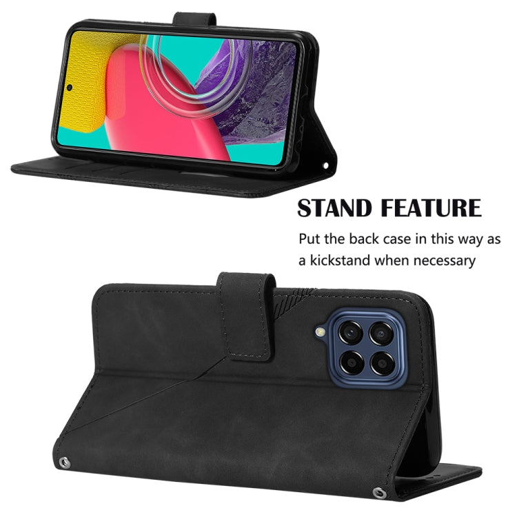 For Samsung Galaxy M53 5G Crossbody 3D Embossed Flip Leather Phone Case