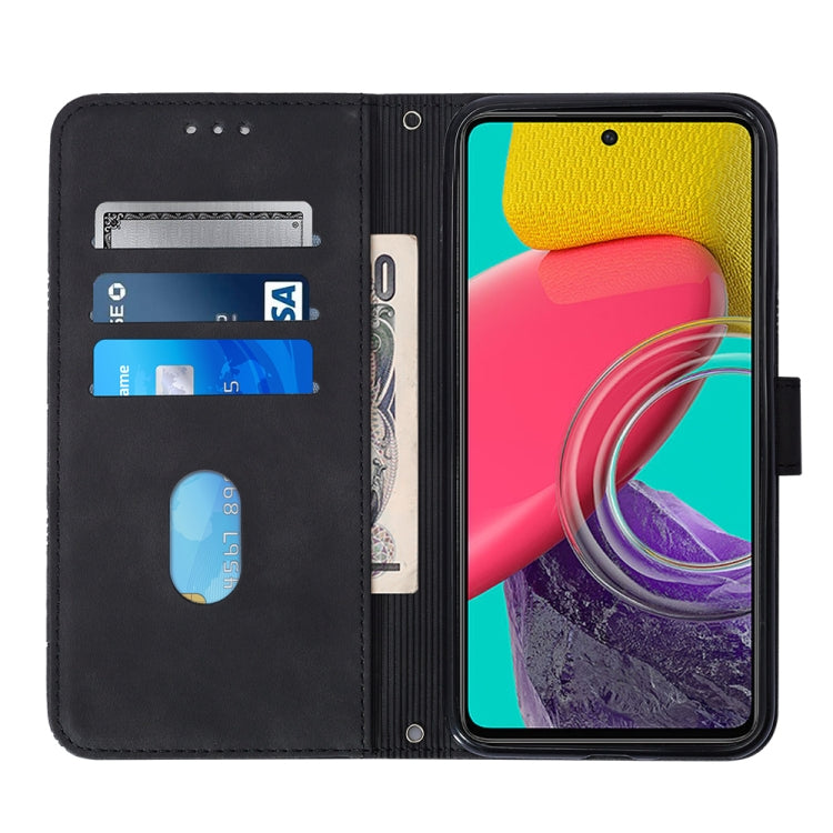 For Samsung Galaxy M53 5G Crossbody 3D Embossed Flip Leather Phone Case