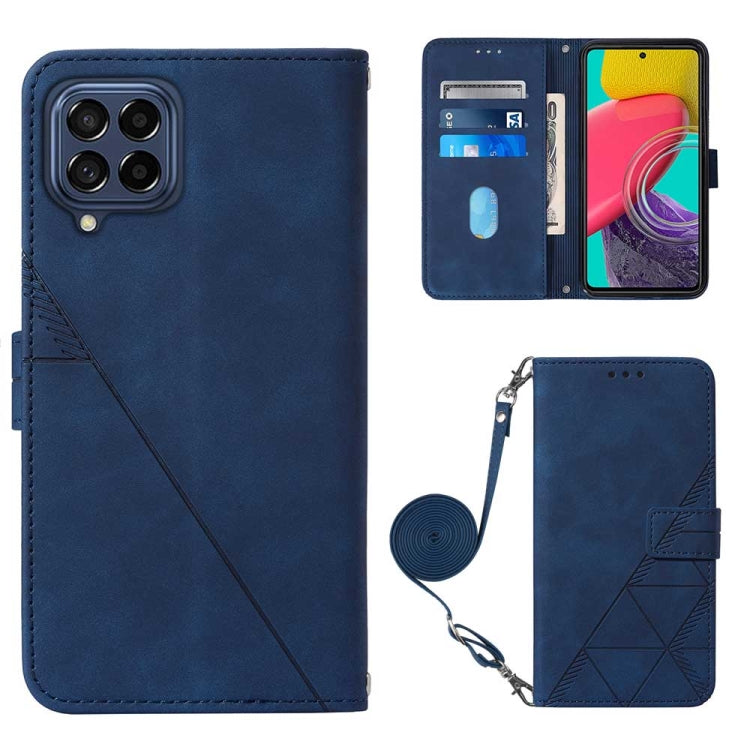 For Samsung Galaxy M53 5G Crossbody 3D Embossed Flip Leather Phone Case