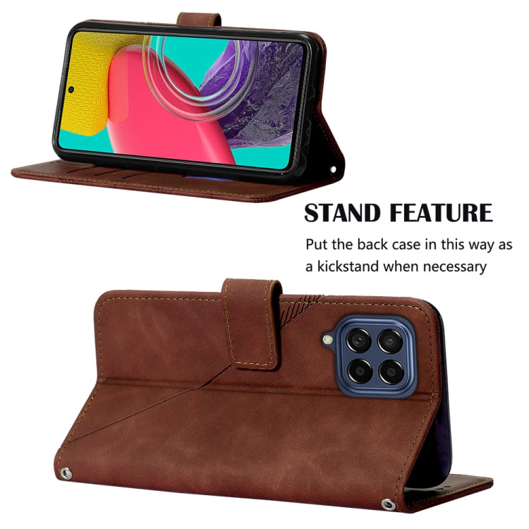 For Samsung Galaxy M53 5G Crossbody 3D Embossed Flip Leather Phone Case