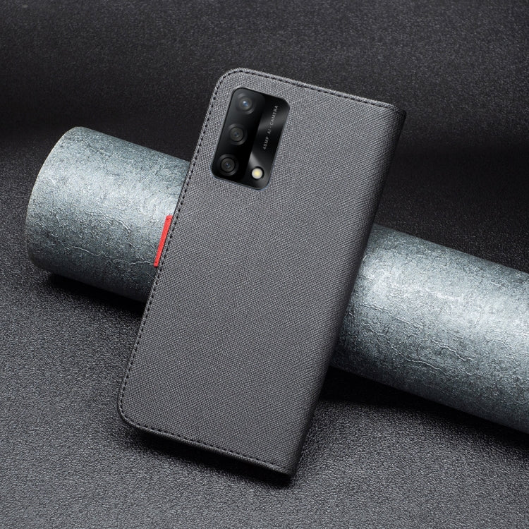 For OPPO A74 4G BF13 Color Matching Cross Texture Leather Phone Case