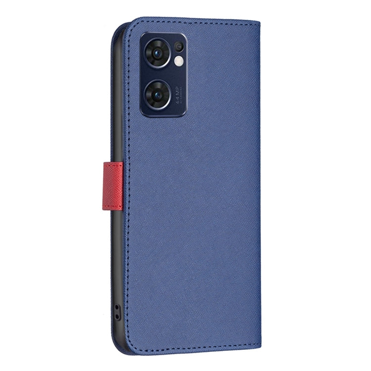For OPPO Find X5 Lite / Reno7 5G BF13 Color Matching Cross Texture Leather Phone Case