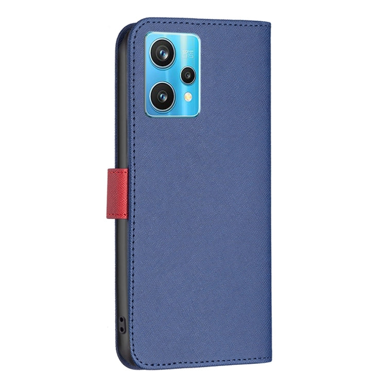 For OPPO Realme 9 Pro+ BF13 Color Matching Cross Texture Leather Phone Case