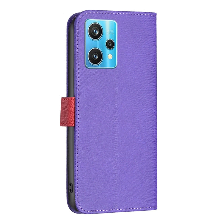 For OPPO Realme 9 Pro+ BF13 Color Matching Cross Texture Leather Phone Case