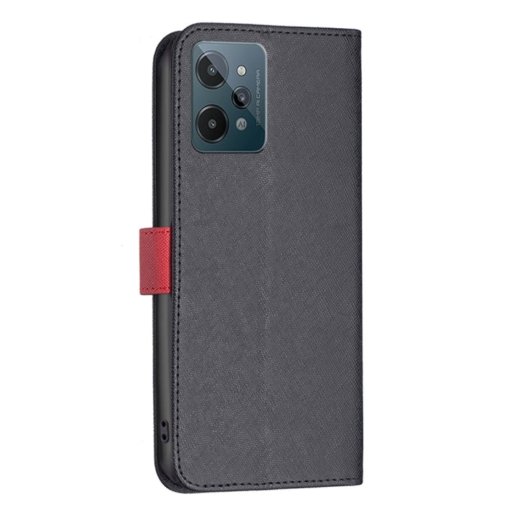 For OPPO Realme C31 BF13 Color Matching Cross Texture Leather Phone Case