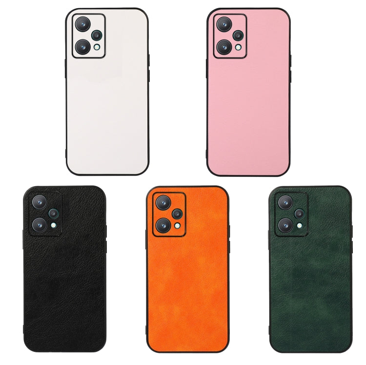 For OPPO Realme 9 Pro Accurate Hole Two-color Litchi Texture PU Phone Case