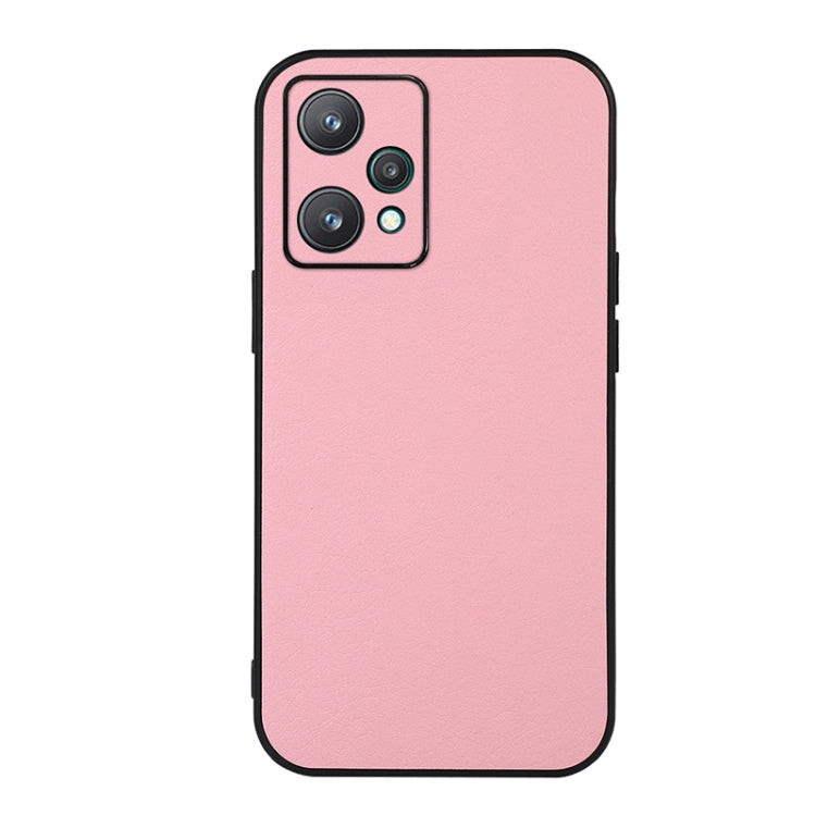 For OPPO Realme 9 Pro Accurate Hole Two-color Litchi Texture PU Phone Case