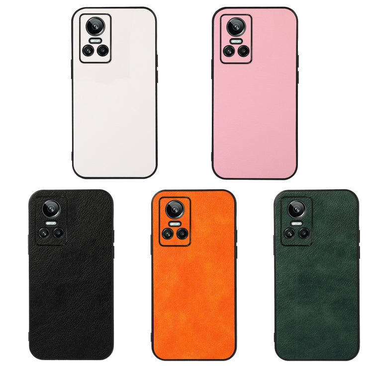 For OPPO Realme GT Neo 3 Accurate Hole Two-color Litchi Texture PU Phone Case