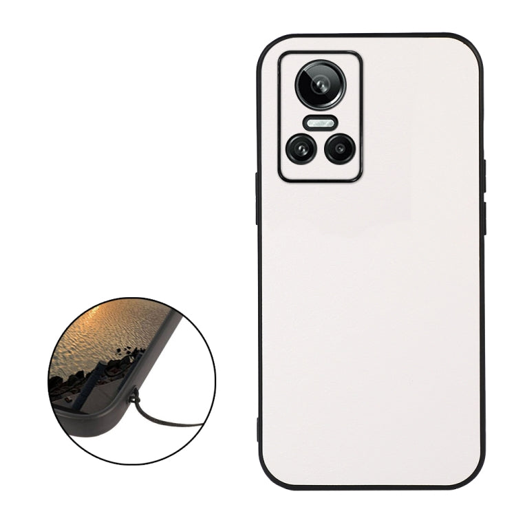 For OPPO Realme GT Neo 3 Accurate Hole Two-color Litchi Texture PU Phone Case