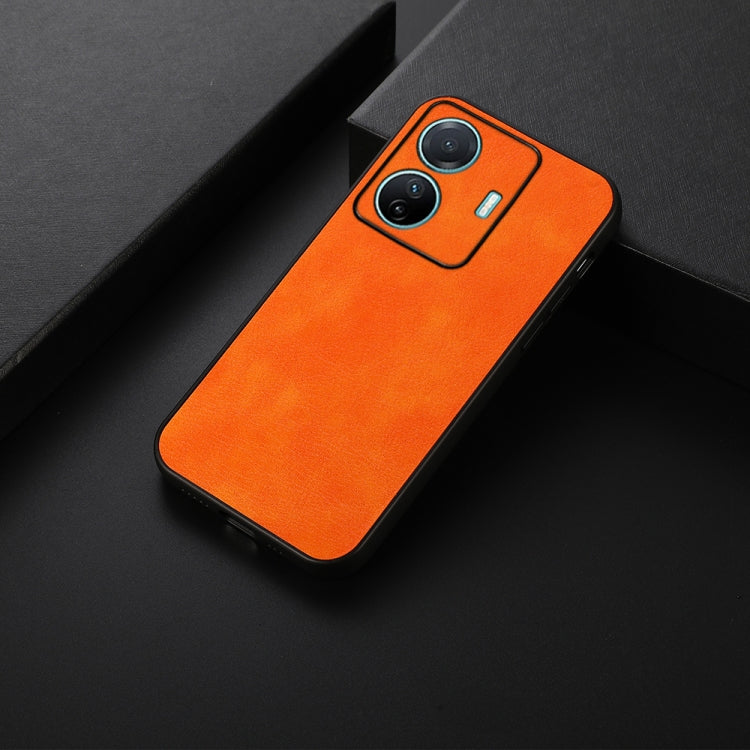 For vivo S15e Accurate Hole Two-color Litchi Texture PU Phone Case