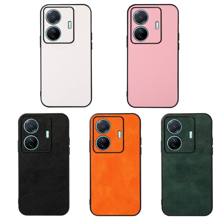 For vivo S15e Accurate Hole Two-color Litchi Texture PU Phone Case