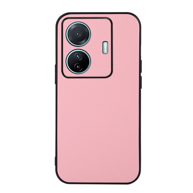 For vivo S15e Accurate Hole Two-color Litchi Texture PU Phone Case