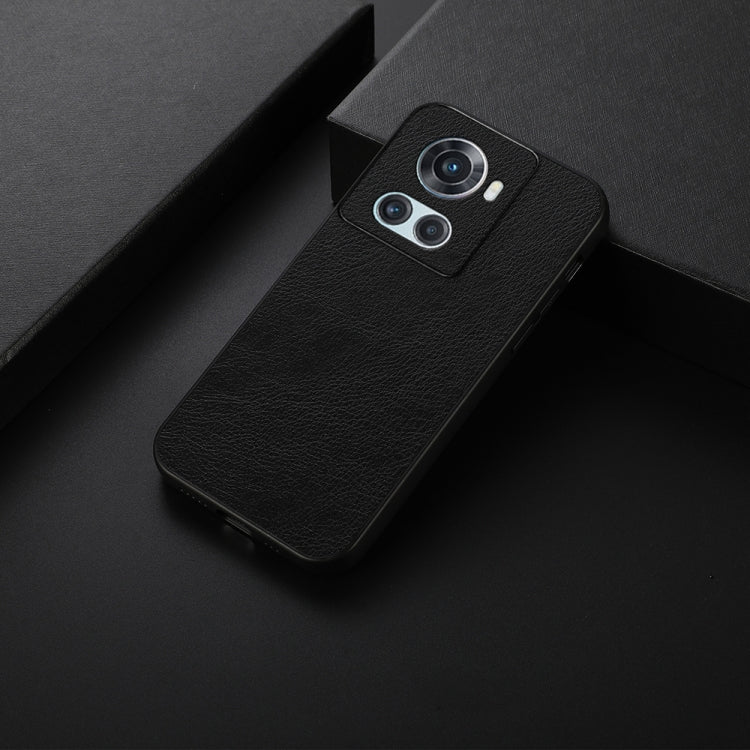 For OnePlus Ace Accurate Hole Two-color Litchi Texture PU Phone Case