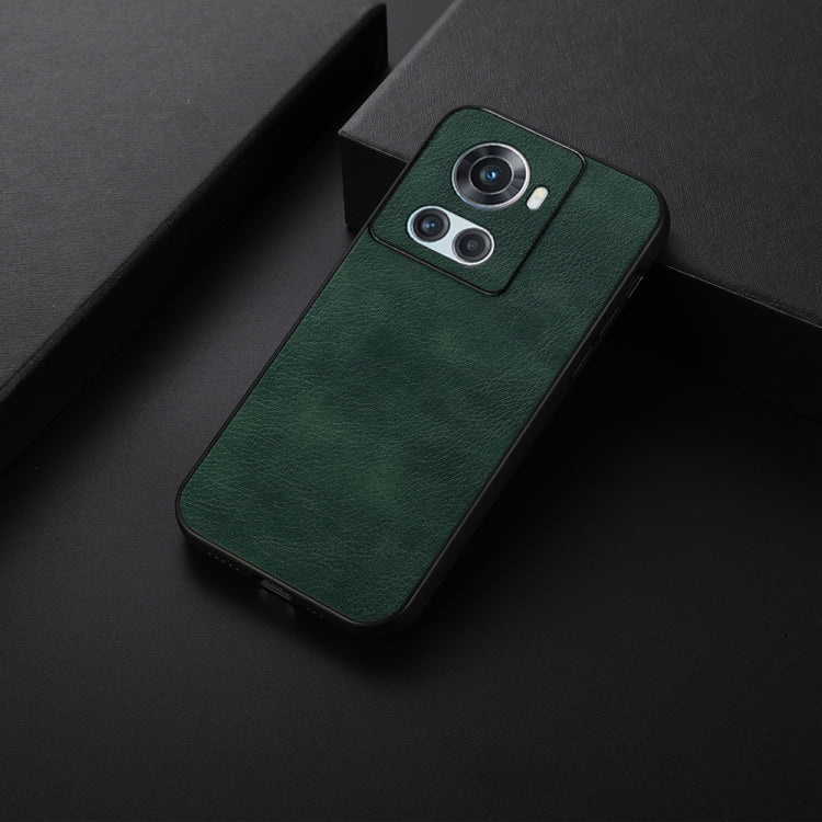 For OnePlus Ace Accurate Hole Two-color Litchi Texture PU Phone Case