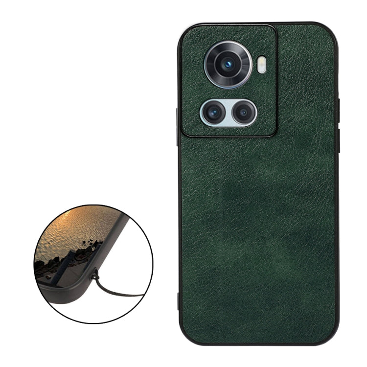For OnePlus Ace Accurate Hole Two-color Litchi Texture PU Phone Case