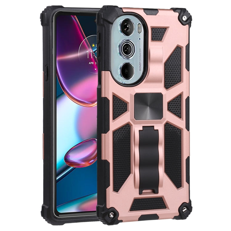 For Motorola Edge 30 Pro Shockproof TPU + PC Magnetic Protective Phone Case with Holder