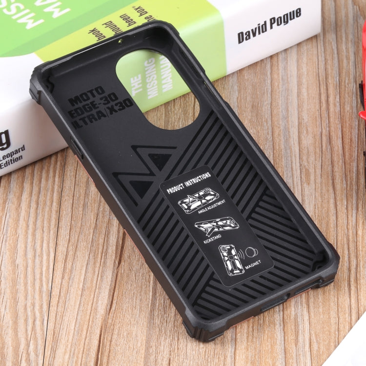 For Motorola Edge 30 Pro Shockproof TPU + PC Magnetic Protective Phone Case with Holder