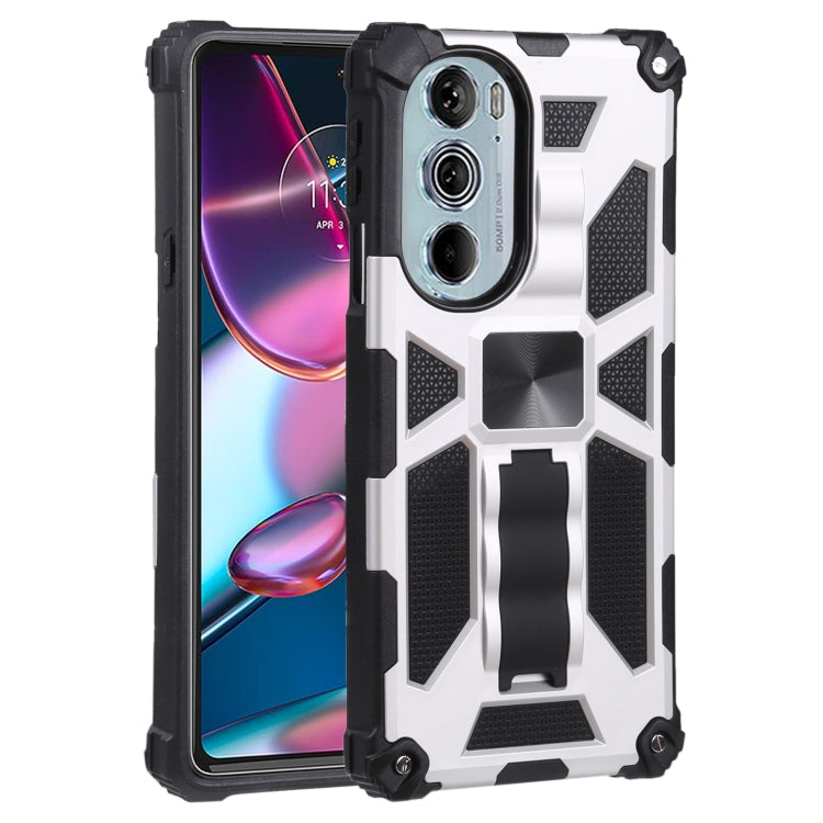 For Motorola Edge 30 Pro Shockproof TPU + PC Magnetic Protective Phone Case with Holder
