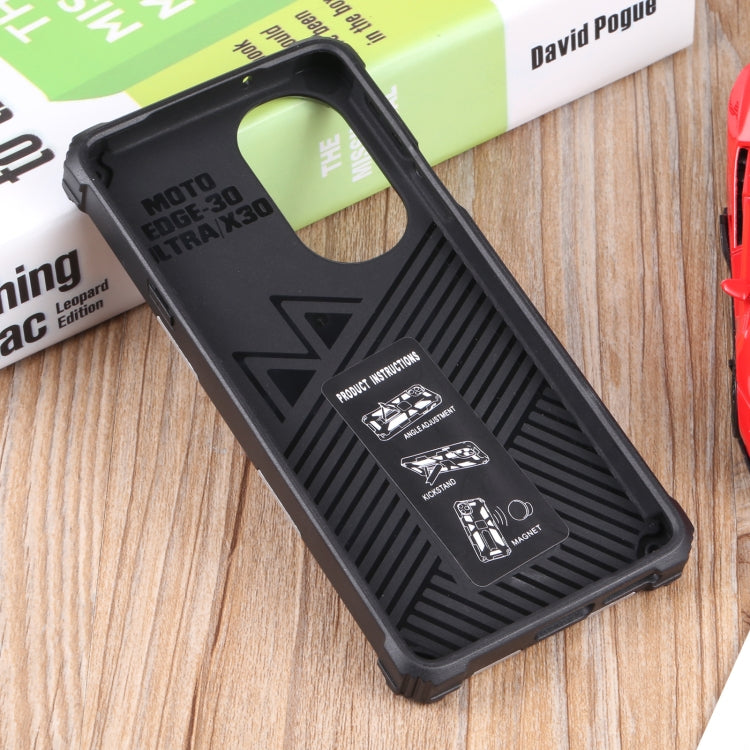 For Motorola Edge 30 Pro Shockproof TPU + PC Magnetic Protective Phone Case with Holder