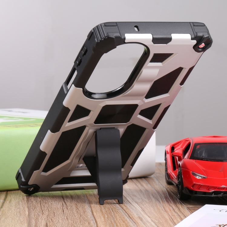 For Motorola Edge 30 Pro Shockproof TPU + PC Magnetic Protective Phone Case with Holder