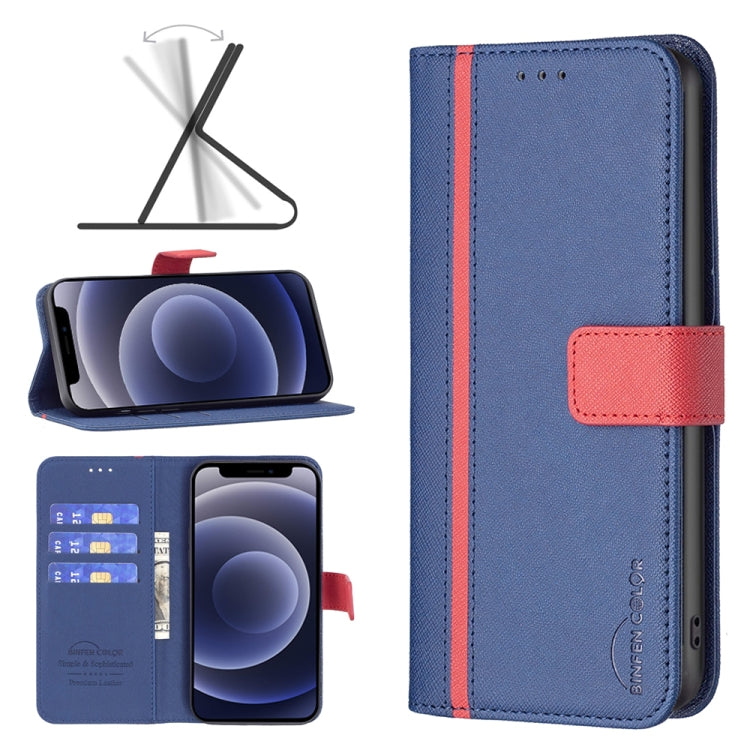 For iPhone 12 mini BF13 Color Matching Cross Texture Leather Phone Case