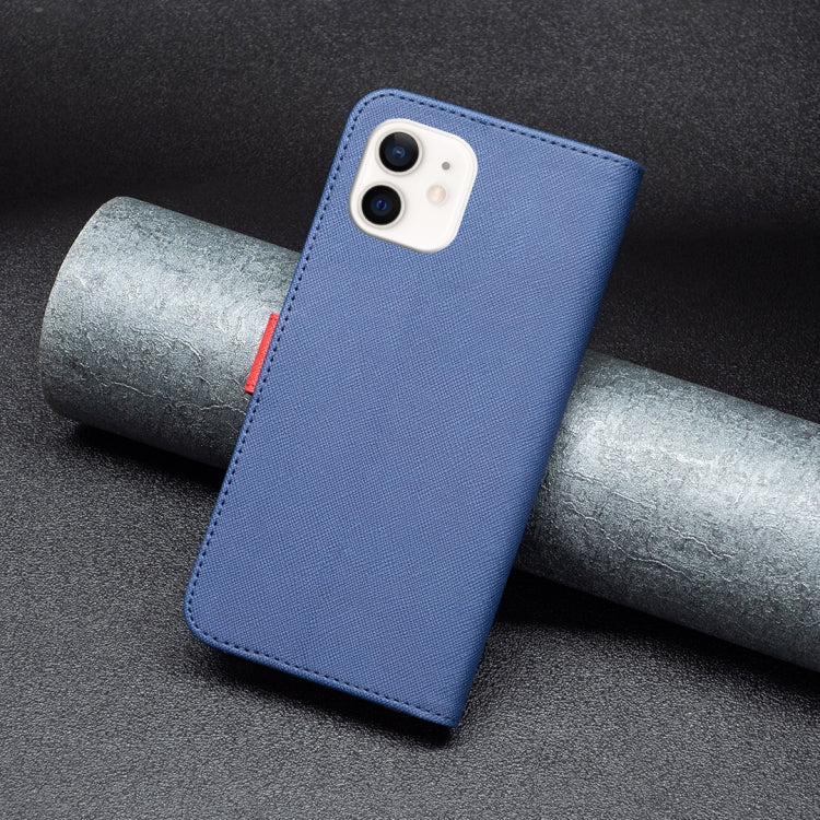For iPhone 12 mini BF13 Color Matching Cross Texture Leather Phone Case