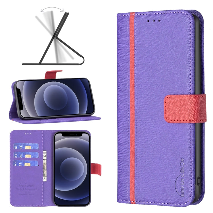 For iPhone 12 mini BF13 Color Matching Cross Texture Leather Phone Case