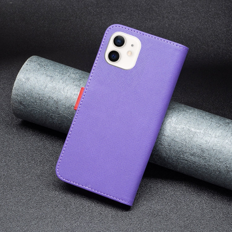 For iPhone 12 mini BF13 Color Matching Cross Texture Leather Phone Case