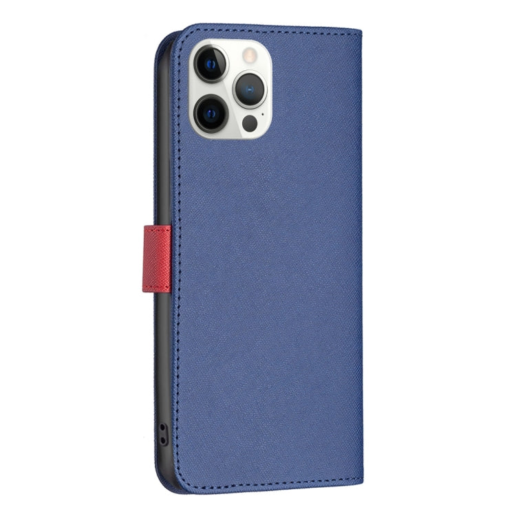 For iPhone 12 Pro Max BF13 Color Matching Cross Texture Leather Phone Case