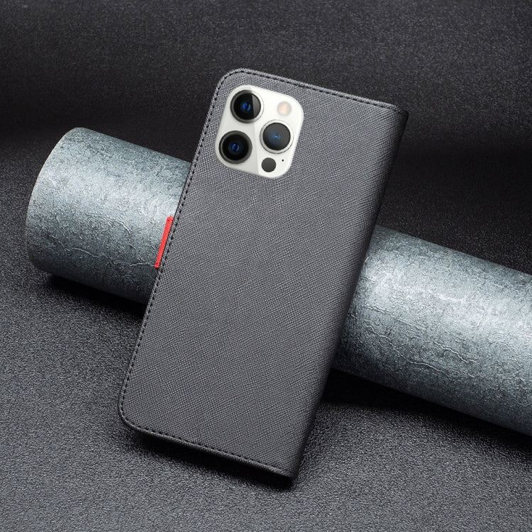 For iPhone 12 Pro Max BF13 Color Matching Cross Texture Leather Phone Case