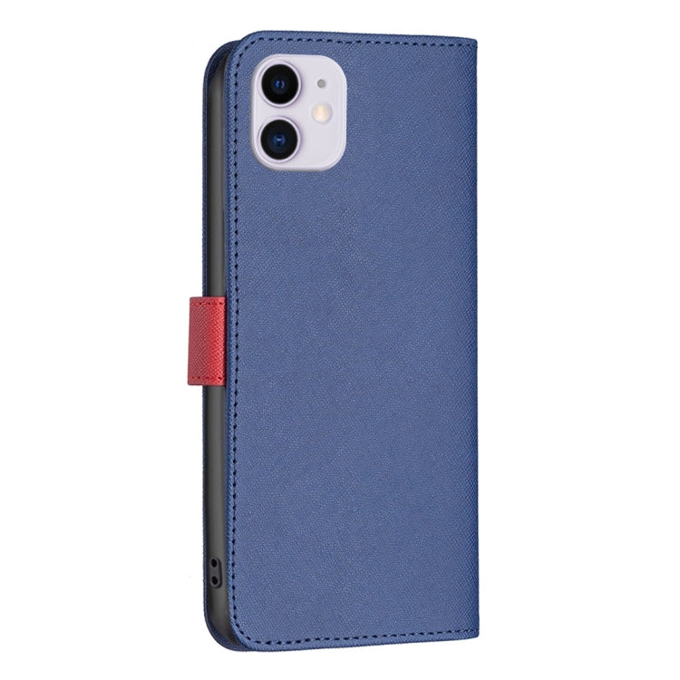 For iPhone 11 BF13 Color Matching Cross Texture Leather Phone Case