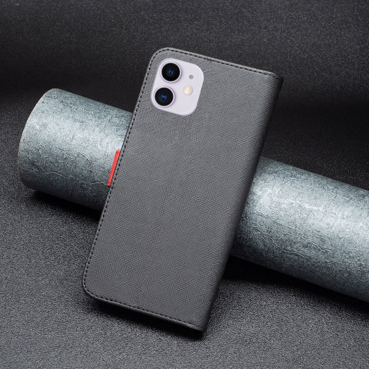 For iPhone 11 BF13 Color Matching Cross Texture Leather Phone Case