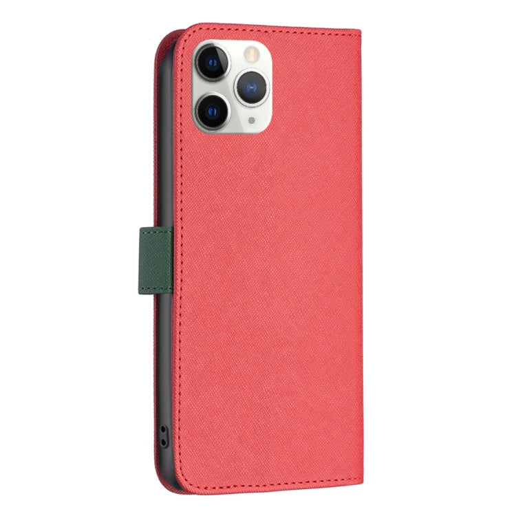 For iPhone 11 Pro BF13 Color Matching Cross Texture Leather Phone Case