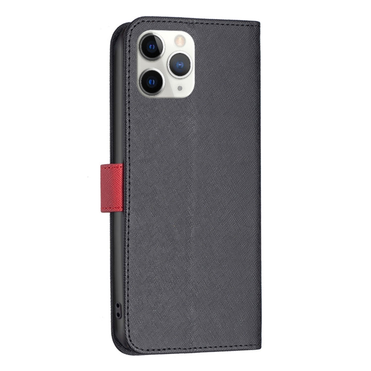 For iPhone 11 Pro Max BF13 Color Matching Cross Texture Leather Phone Case