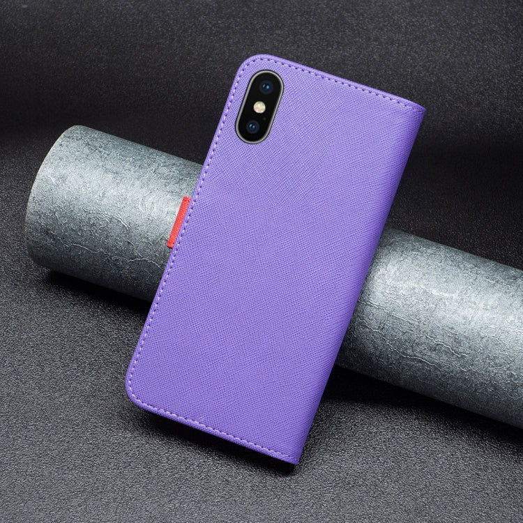 For iPhone X / XS BF13 Color Matching Cross Texture Leather Phone Case