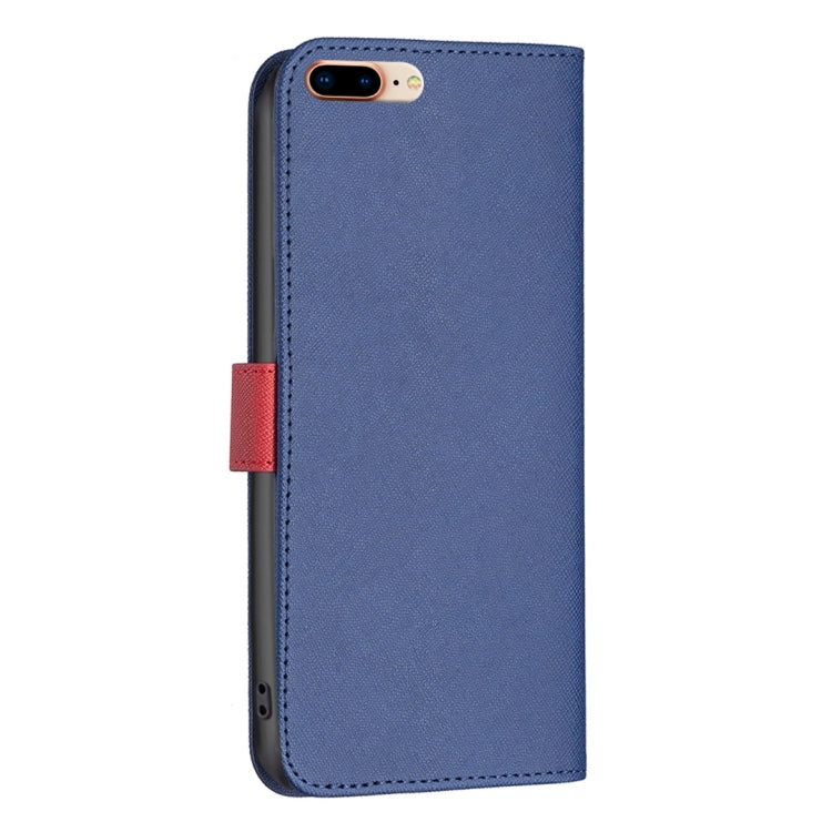 BF13 Color Matching Cross Texture Leather Phone Case For iPhone 8 Plus / 7 Plus