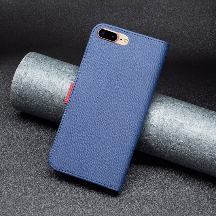 BF13 Color Matching Cross Texture Leather Phone Case For iPhone 8 Plus / 7 Plus