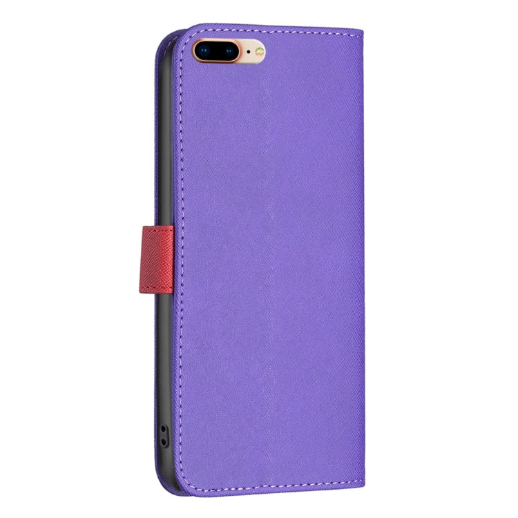 BF13 Color Matching Cross Texture Leather Phone Case For iPhone 8 Plus / 7 Plus