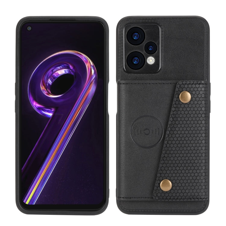 For OPPO Realme 9 Pro Double Buckle PU + TPU Shockproof Magnetic Phone Case