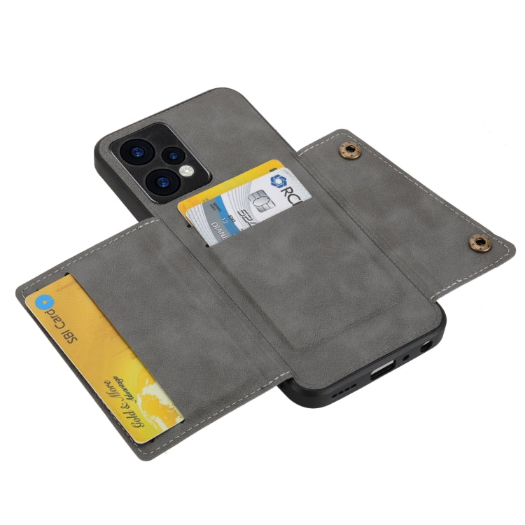 For OPPO Realme 9 Pro Double Buckle PU + TPU Shockproof Magnetic Phone Case