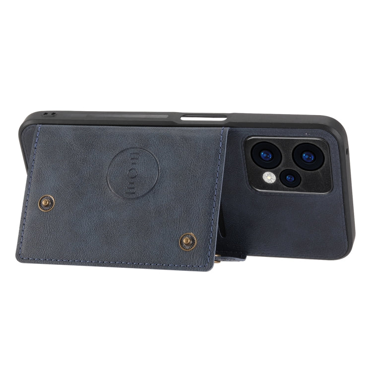 For OPPO Realme 9 Pro Double Buckle PU + TPU Shockproof Magnetic Phone Case