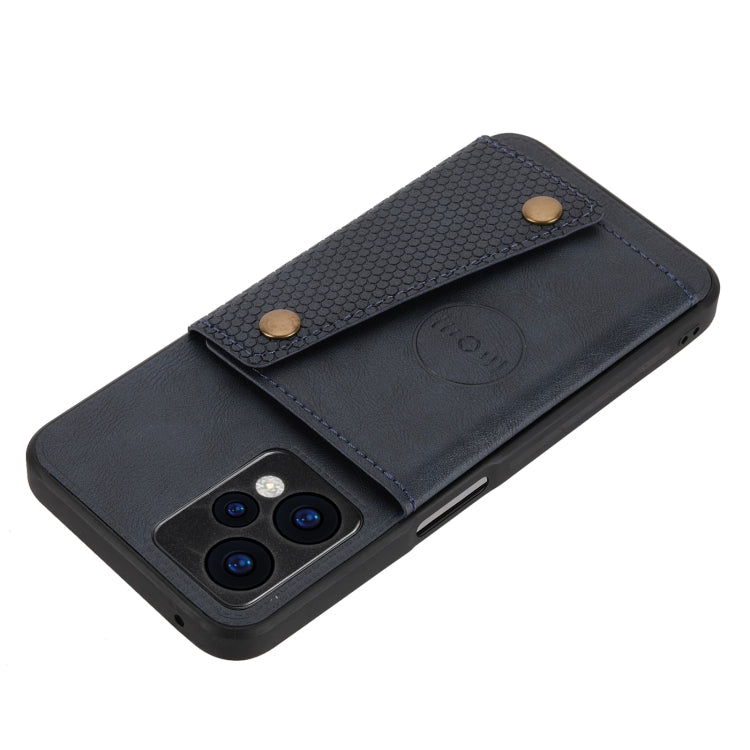 For OPPO Realme 9 Pro+ Double Buckle PU + TPU Shockproof Magnetic Phone Case