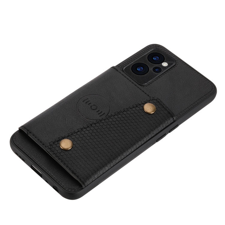 For OPPO Realme 9i Double Buckle PU + TPU Shockproof Magnetic Phone Case