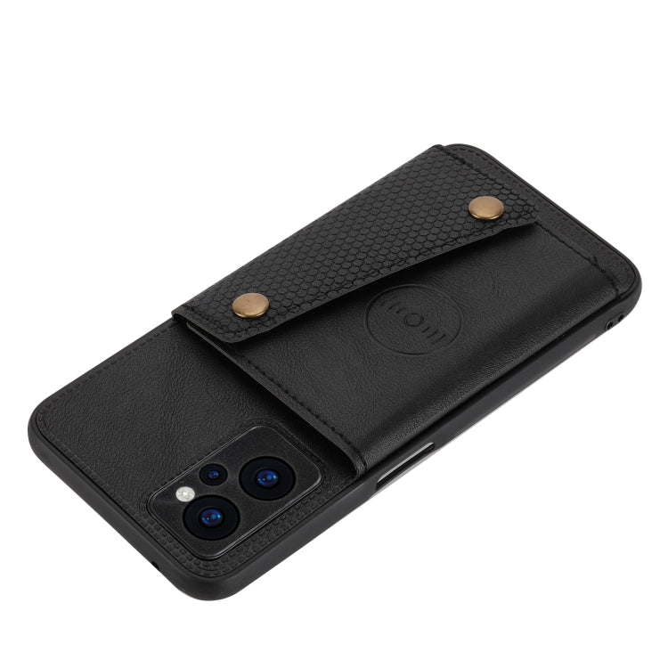 For OPPO Realme 9i Double Buckle PU + TPU Shockproof Magnetic Phone Case